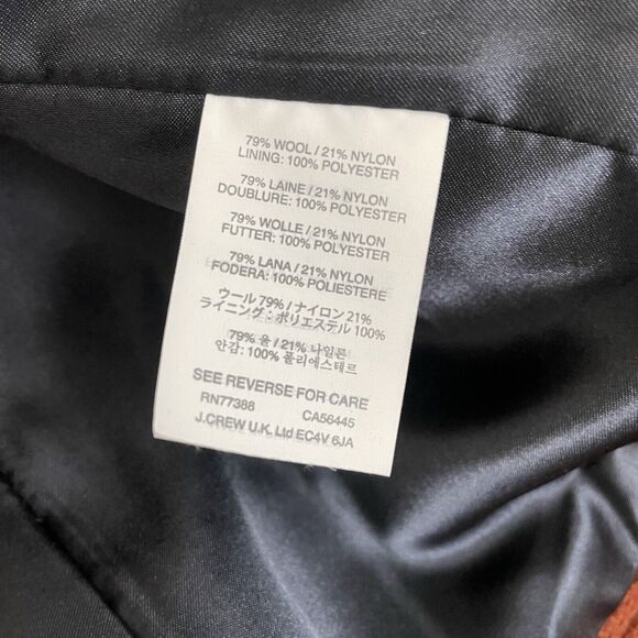 J Crew Stadium Cloth By Nellie Gori Double Breasted Peacoat Size 2 Brown Wool - Picture 8 of 9